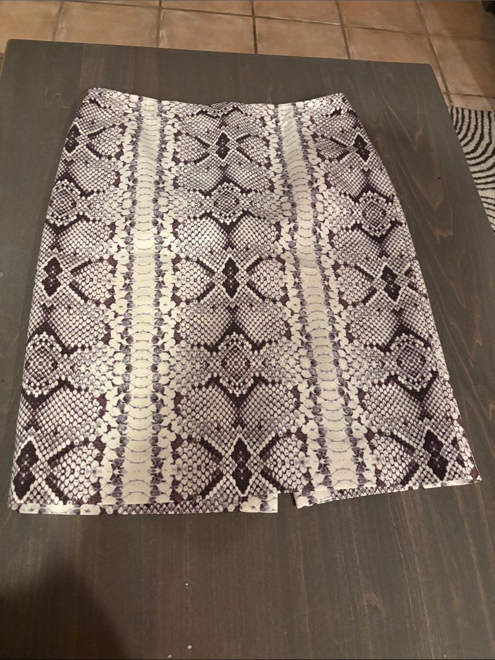 J. Crew Snake-Print Pencil Skirt in Cream and Dark Brown